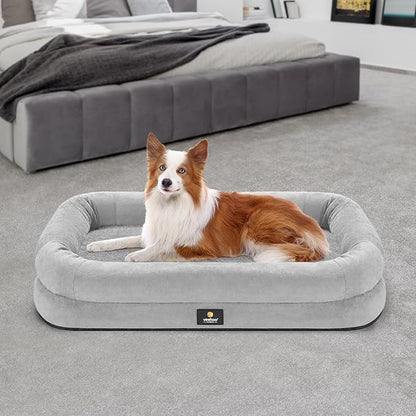 Veehoo Orthopedic Dog Bed for Large Dogs 4-Sides Bolster