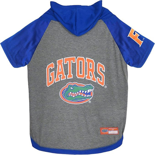 NCAA Florida Gators Hoodie for Dogs & Cats, Medium Collegiate Licensed Dog Hoody Tee Shirt. Sports Hoody T-Shirt for Pets. College Sporty Dog Hoodie Shirt.