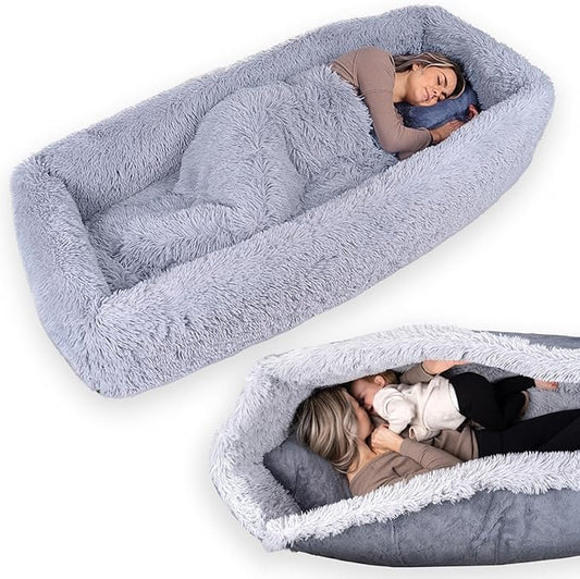 Comfy Human Dog Bed for People Adults 2in1 Foldable 70"x30”x12” Portable