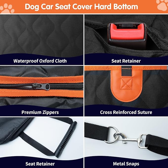 Hard Bottom Dog Car Seat Cover for Back Seat