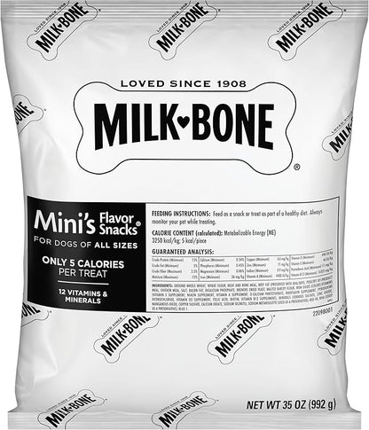 Milk-Bone Mini's Flavor Snacks Dog Treats Bundle: 36 Ounce Canister + 2 Refill Packs