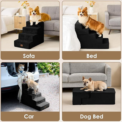 EHEYCIGA Dog Stairs for High Bed 22.5”H 5-Step Dog