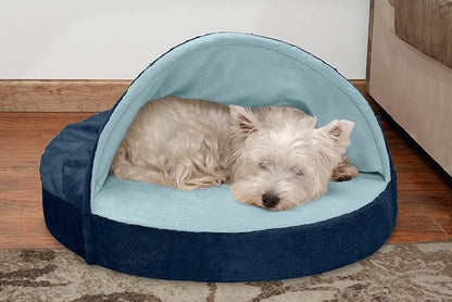 Furhaven 26" Round Cooling Gel Dog Bed for Medium/Small Dogs w/ Removable Washable Cover 30 lbs 26-inch