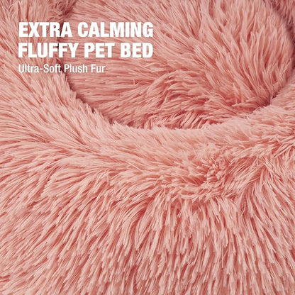 Veehoo Calming Cat Bed for Small Cats 20", Pink