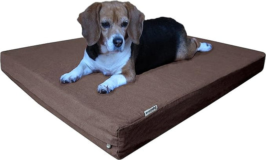 Dogbed4less Orthopedic Memory Foam Dog Bed for Medium Dogs with Washable Denim Cover 37X27X4 Inch,