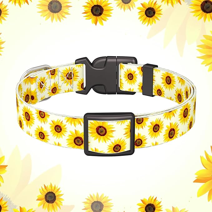 Cute Floral Dog Collar for Small Medium Large Dogs 2,S