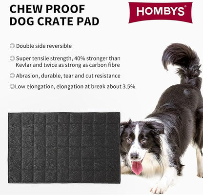 HOMBYS Chew Proof Dog Crate Bed Mat 18"x29" Indestructible