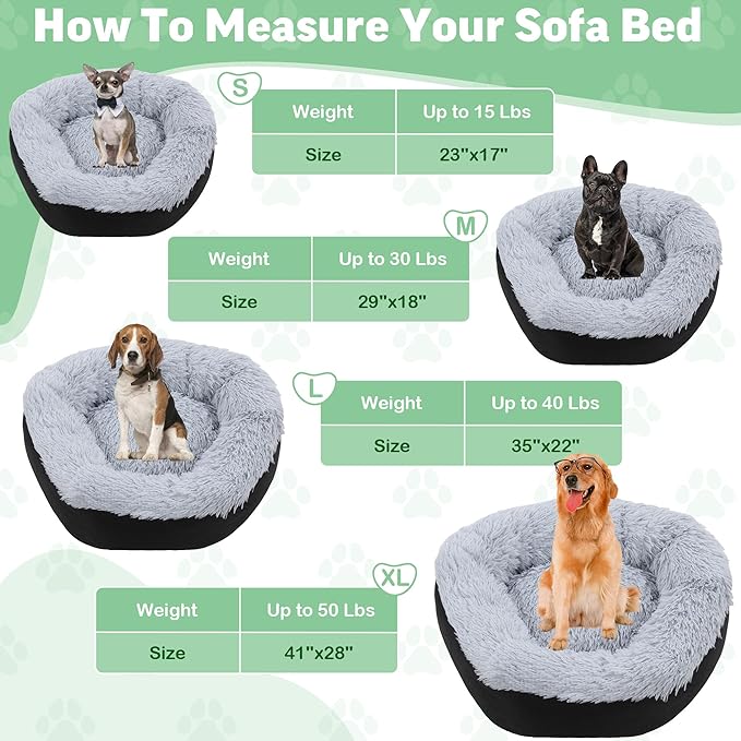 HOMBYS Indestructible Dog Bed Chew Proof Dog Bed for Aggressive Chewers with Faux Fur Surface Washable-20x20x8 inches