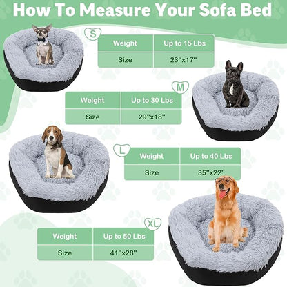 HOMBYS Indestructible Dog Bed Chew Proof Dog Bed for Aggressive Chewers with Faux Fur Surface Washable-20x20x8 inches