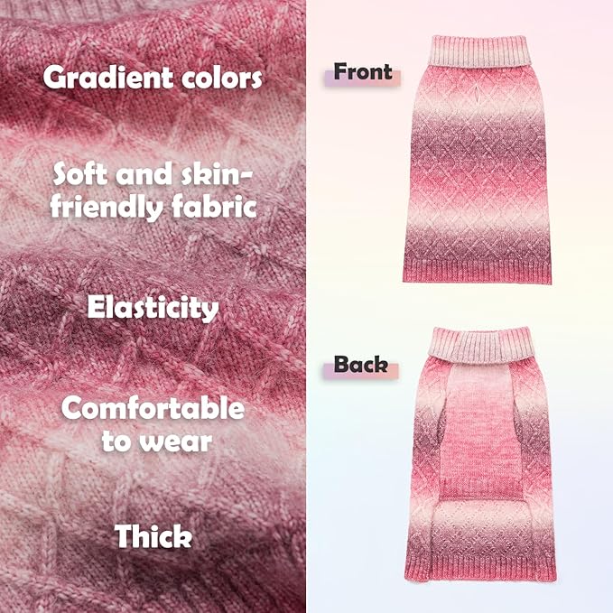 YUDODO Dog Sweater for Small Dogs Colorful Knitted Puppy Sweater Pet Dog Winter Clothes Warm Sweater for Yorkies Chihuahua(Medium