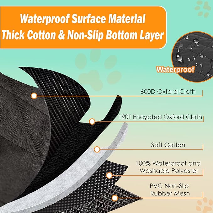 Dog Car Seat Cover for Pets 100% Waterproof, 600D Heavy 1)