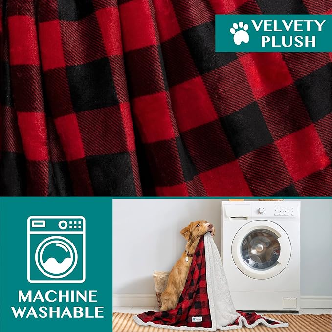 PetAmi Dog Blanket for Medium Large Dogs 40x60 Checker