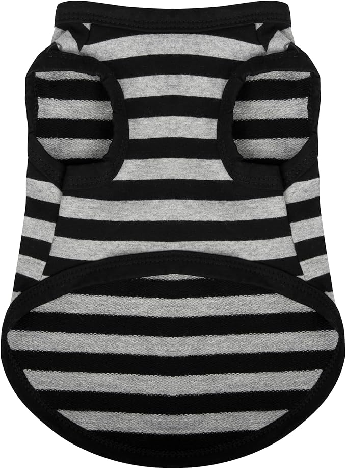 Striped Dog Shirt Cotton Sleeveless Puppy Shirts Breathable