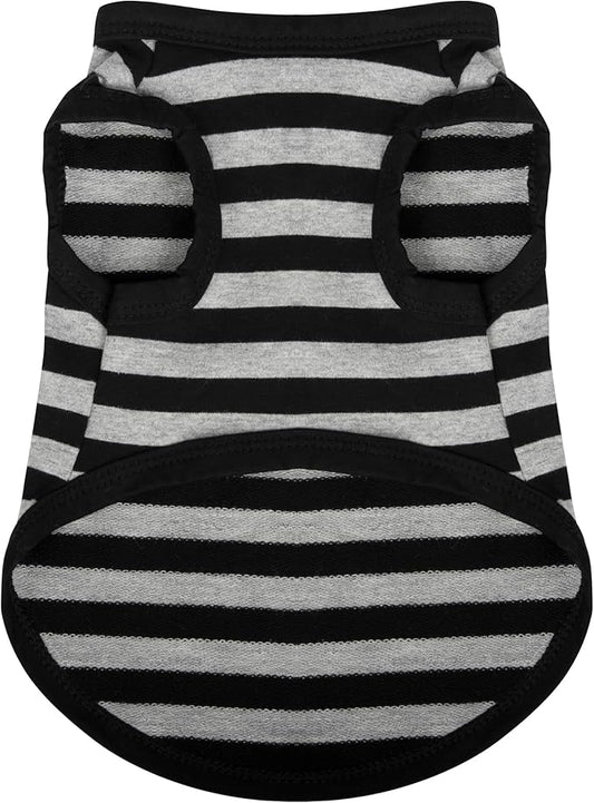 Striped Dog Shirt Cotton Sleeveless Puppy Shirts Breathable