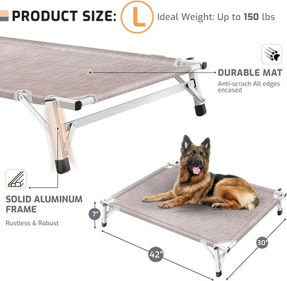Dog Bed Large Size Dog: Raised Elevated Cooling Cots Chew Proof Dog Bed