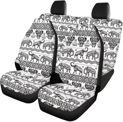 Tribal Elephant Automotive Full Set Seat Covers 4