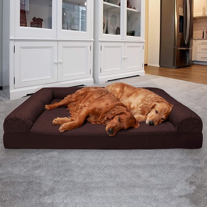 Furhaven Orthopedic Dog Bed for Large Dogs w/ Removable Bolsters & Washable Cover 125 lbs