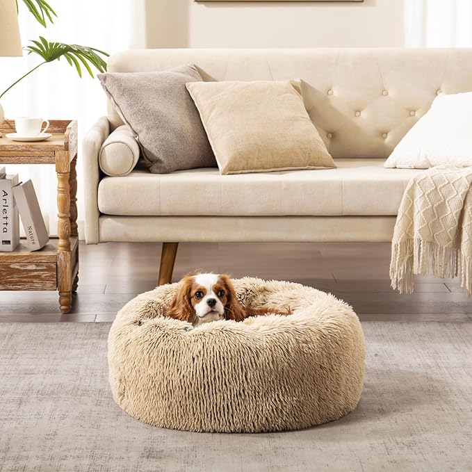 Calming Dog Bed for Medium Large Dogs 31", Shag