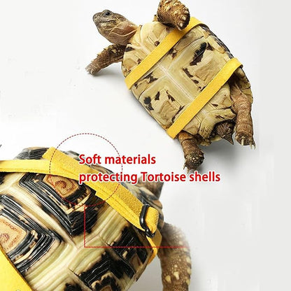 Pet Tortoise Turtle Leather Harness Small Pet Turtle Leash and Harness Pet Tortoise Leash Suitable for Tortoise Supplies Adjustable Control Leash (M,Black)