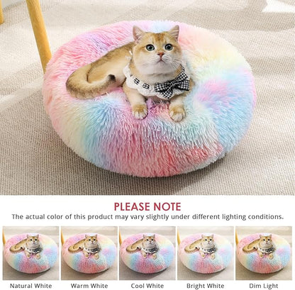 JOLLYVOGUE Calming Donut Dog Bed & Cat Bed (20")