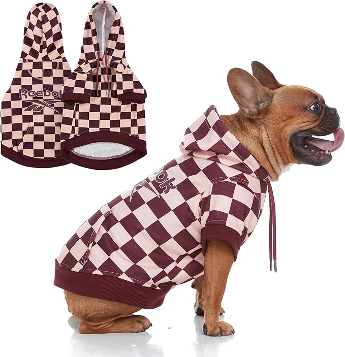 Reebok Dog Hoodie – Fleece Dog Sweater with Leash Hole