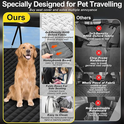 Dog Car Seat Cover for Back Seat 100% Waterproof