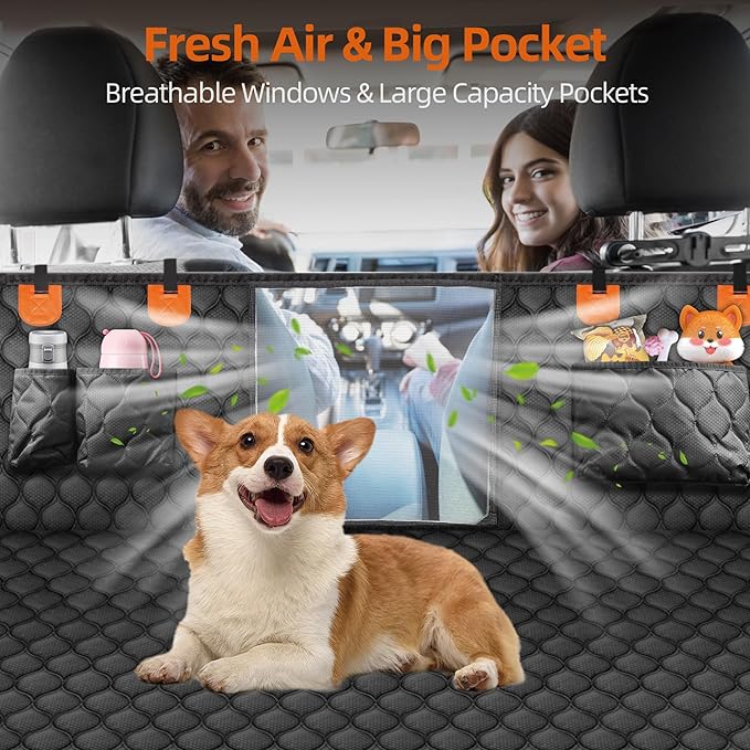 Back Seat Extender for Dogs- Holds 400LBS 100% Waterproof