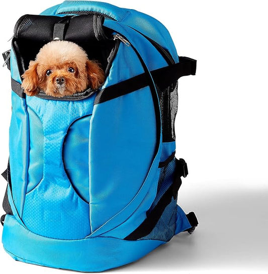 Large Pet Cat Backpack Dog Backpack for Most Dog Sizes Travel&Hiking Pet Carrier Backpack with Safety leash |large Ventilations Double-layer Structure Up to 15 LB (LIGHT BLUE)