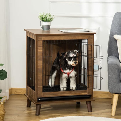 PawHut Dog Crate Furniture End Table Pet Kennel with Lockable Doors