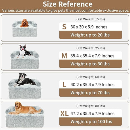 Calming Dog Couch Bed for Large Dogs 47.2 x 35.4 x 7.9 Inches