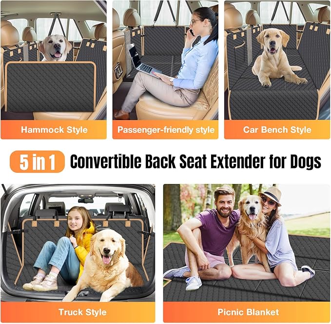 Dog Car Seat Cover for Back Seat Truck,4 Panels