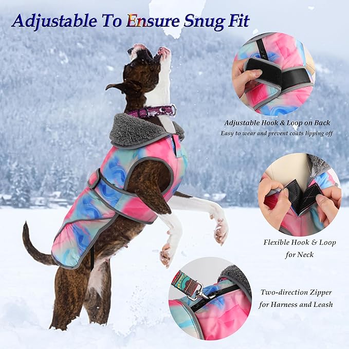 Dogcheer Dog Winter Coat Dogs(Rainbow,2XL)