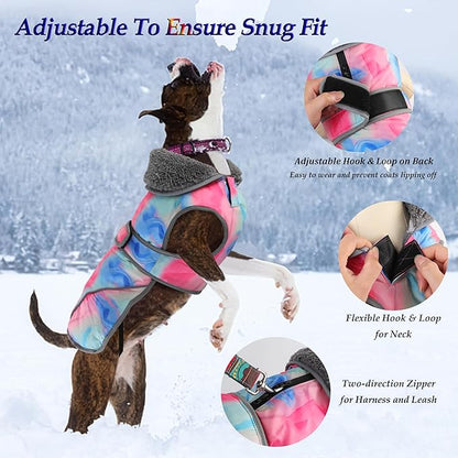Dogcheer Dog Winter Coat Dogs(Rainbow,2XL)