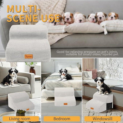 Topmart High Density Foam Dog Steps 2 Tiers 11.8" High,Non-Slip