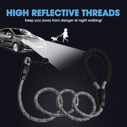 BAAPET 2/4/5/6 FT Dog Leash with Comfortable Padded Handle and Highly Reflective Threads for Small Medium and Large Dogs (5FT-1/2''