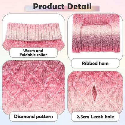 YUDODO Dog Sweater for Small Dogs Colorful Knitted Puppy Sweater Pet Dog Winter Clothes Warm Sweater for Yorkies Chihuahua(Large