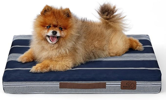Bedsure Small Patterned Dog Bed for Small Dogs Cover(24"x16", Navy