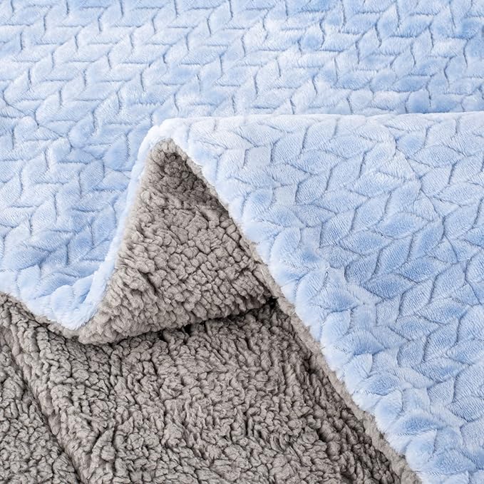 Fuzzy Blanket or Fluffy Blanket for Baby Girl or boy (32" x 40", MD-Sky