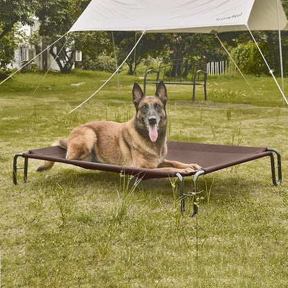 pettycare Elevated Outdoor Dog Bed 65 lbs,Brown