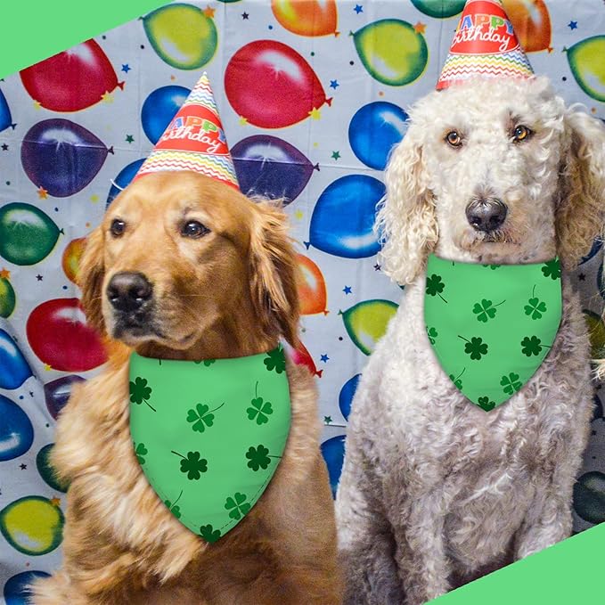 Clover Dog Bandana Washable Pets Scarf Triangle Adjustable Handkerchief