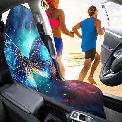 Butterfly Waterproof Towel Car Seat Cover Anti-Slip Bucket Seat Protector Washable Car Accessories Decro from Sweat, Food, Dirt, Gym, Swimming, Workout,Dog and Grime