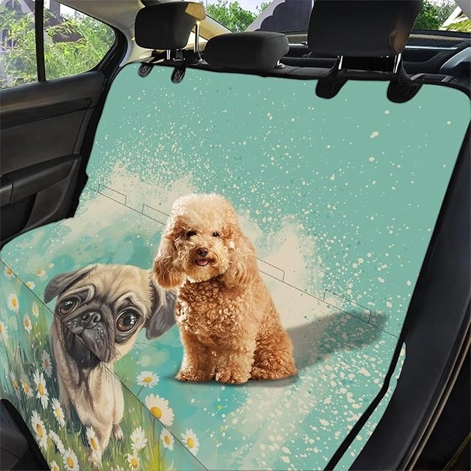 AFPANQZ Pug Dog Car Seat Cover Waterproof Pet