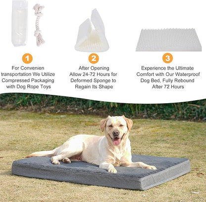 Orthopedic Waterproof Dog Bed for Large and Medium Dogs 44 x 32 inches 100 lbs