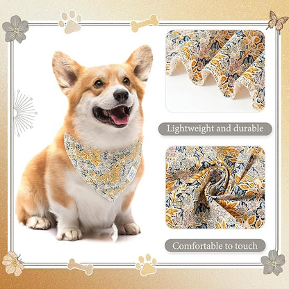 E-Clover Fall Dog Bandana & Matching Scrunchie-Leaves Dog