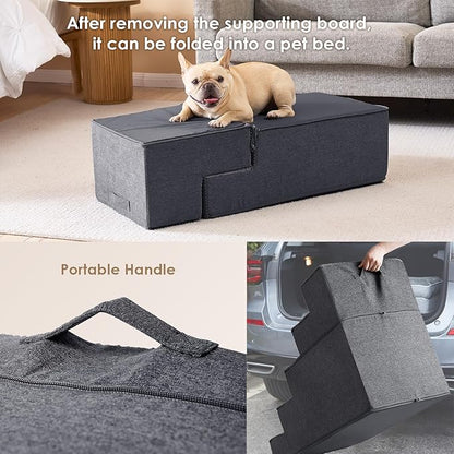 EHEYCIGA Dog Stairs for Bed 18”H 4-Step Extra