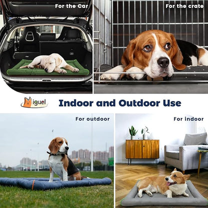 Miguel Oxford Ripstop Outdoor Waterproof Dog Bed for Metal Dog Crates Water-Resistant All Weather Pet Mat Durable Easy Wipe Clean Travel Indoor Outdoor Puppy Cat Crate Bed 36inch