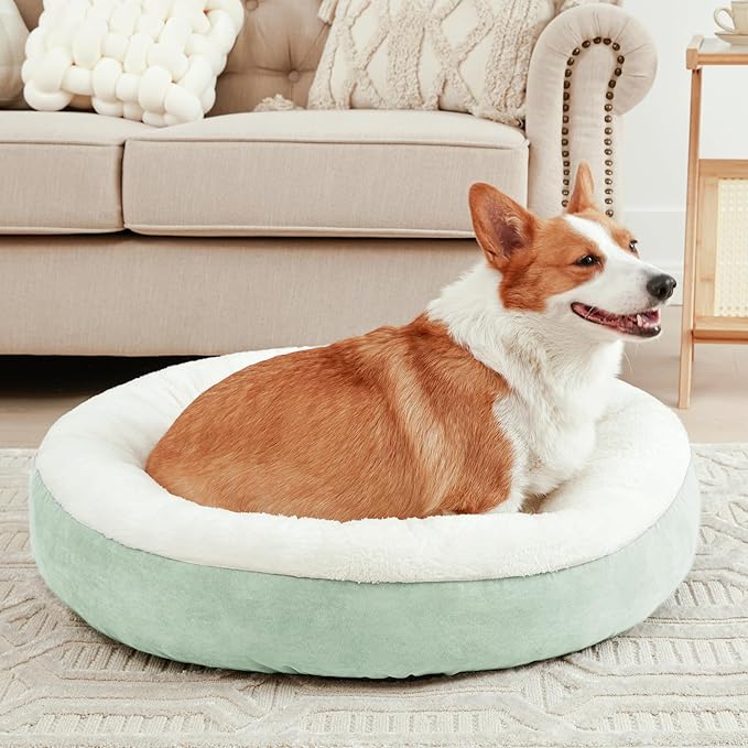 Love's cabin Round Donut Cat and Dog Cushion Bed 25in Pet