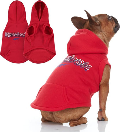 Reebok Dog Hoodie – Fleece Dog Sweater with Leash Hole