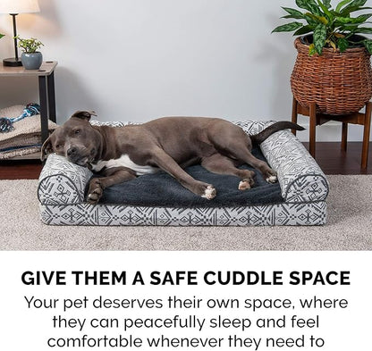 Furhaven Orthopedic Dog Bed for Medium/Small Dogs w/ Removable Bolsters & Washable Cover 35 lbs