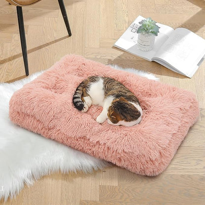 MoNiBloom 28.5"x21"x4" Dog Beds for Small Size Dogs Machine-Washable Long Plush Pet Beds Warming Cozy Soft Bed for Dogs and Cat